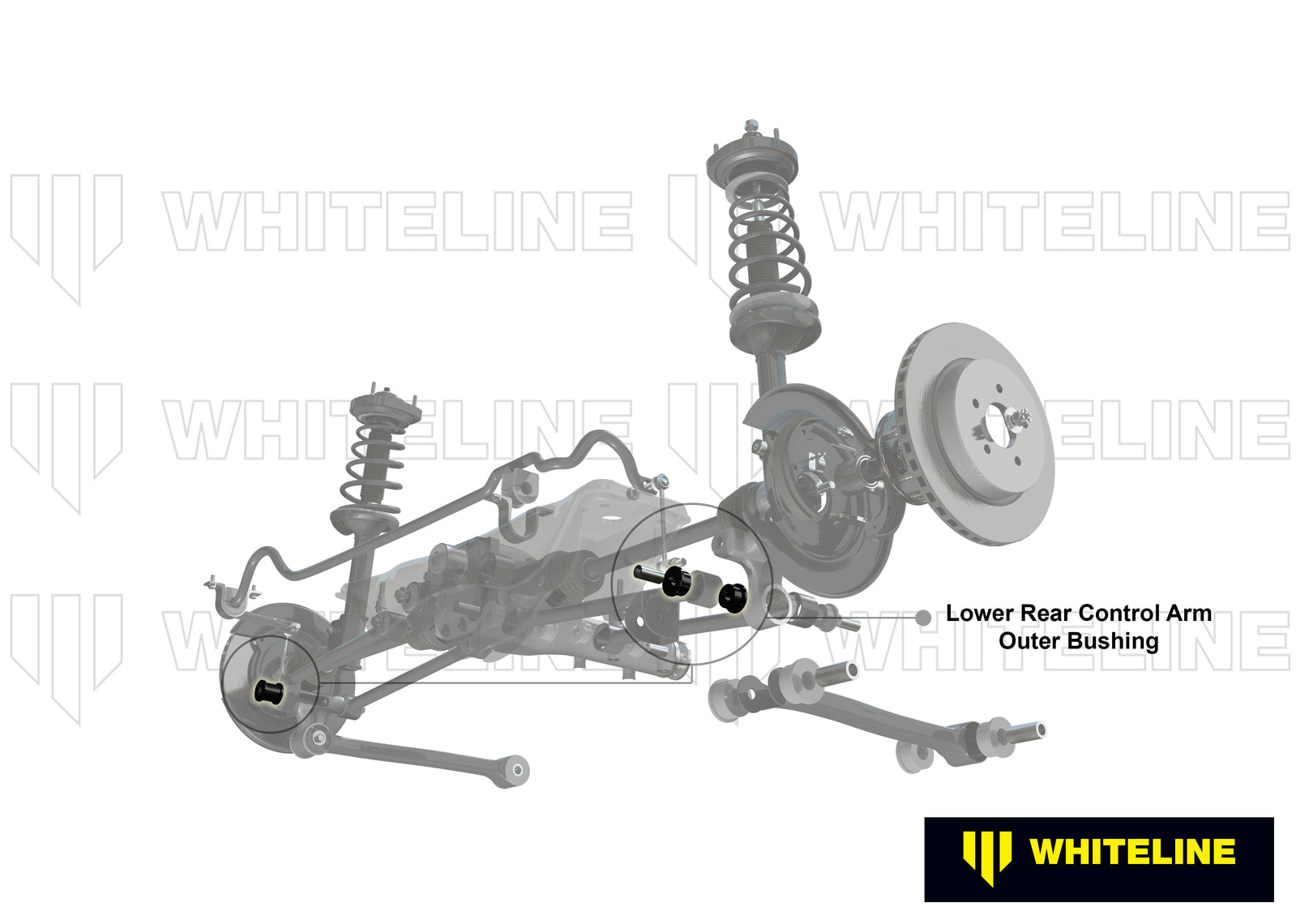 Whiteline Rear Control Arm Lower Rear - Outer Bushing Kit to Suit Honda Civic VIII Gen FA, FD, FD2 |