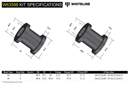 Whiteline Rear Control Arm Upper - Bushing Kit to Suit Mazda CX-5 KE, KF and Mazda6 GJ,GL | W63598