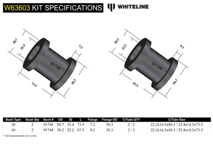 Whiteline Rear Trailing Arm Lower - Bushing Kit to Suit Nissan Elgrand E50 | W63603