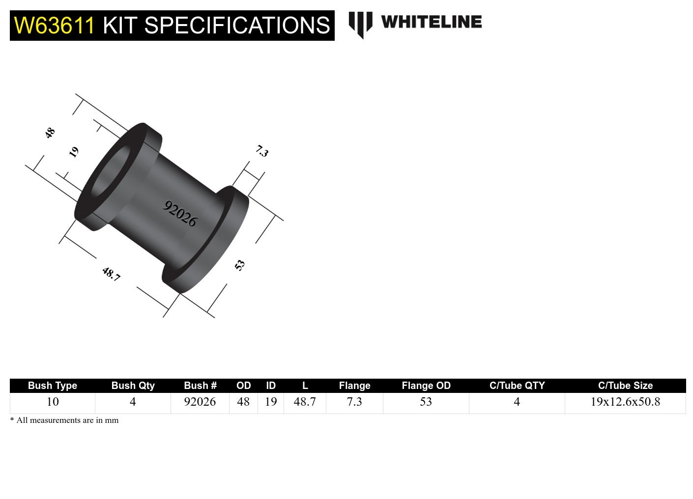 Whiteline Rear Trailing Arm Upper - Bushing Kit to Suit Volvo 240 and 260 | W63611