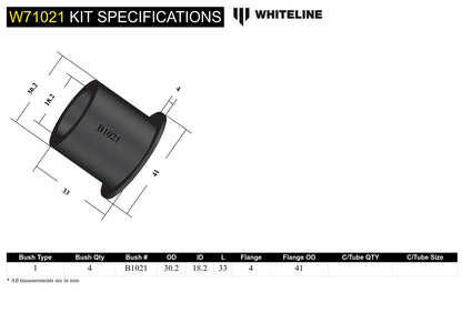 Whiteline Rear Leaf Spring - Bushing Kit to Suit Holden Colorado, Rodeo, Isuzu D-Max, LDV T60 and Ma