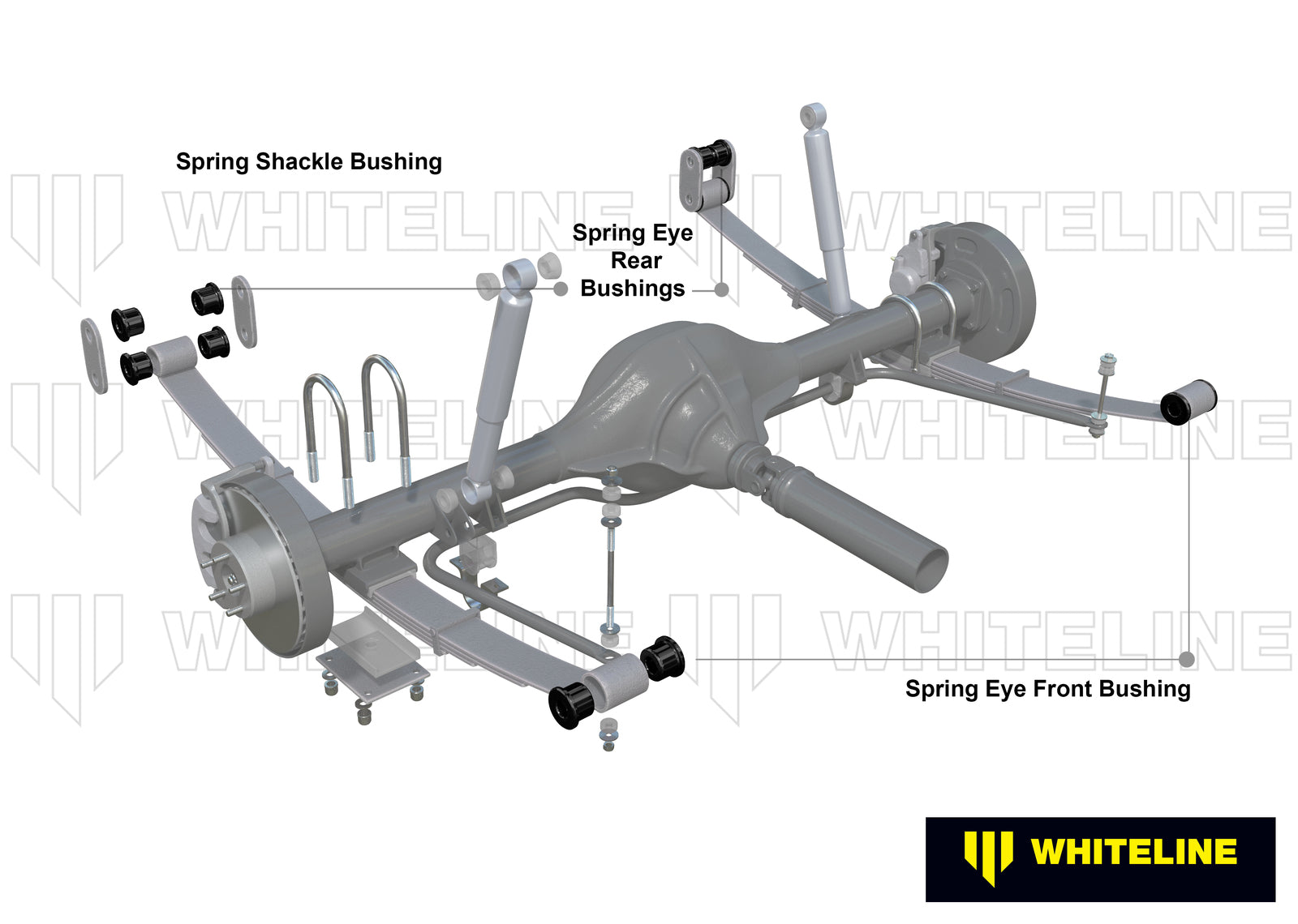 Whiteline Leaf Spring - Bushing Kit to Suit Toyota Land Cruiser 40, 50 Series4,9972,"CHAL-005R | W71