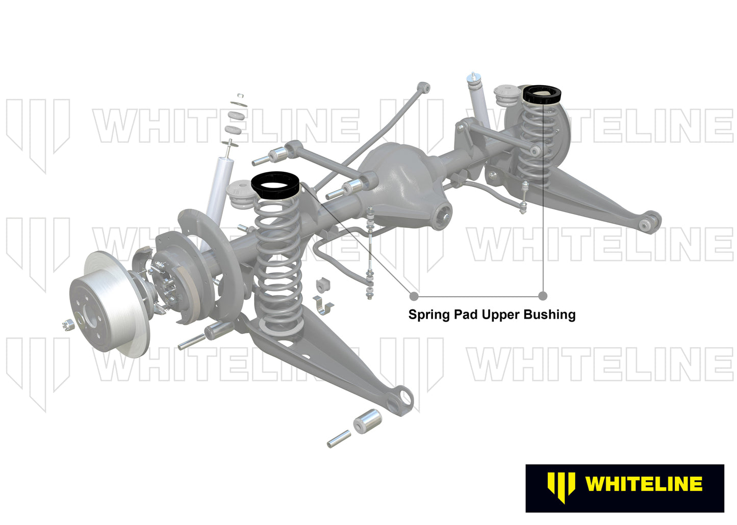 Whiteline Rear Coil Spring Pad - Upper Bushing Kit 4mm Ride Height to Suit Holden Commodore VB-VS an