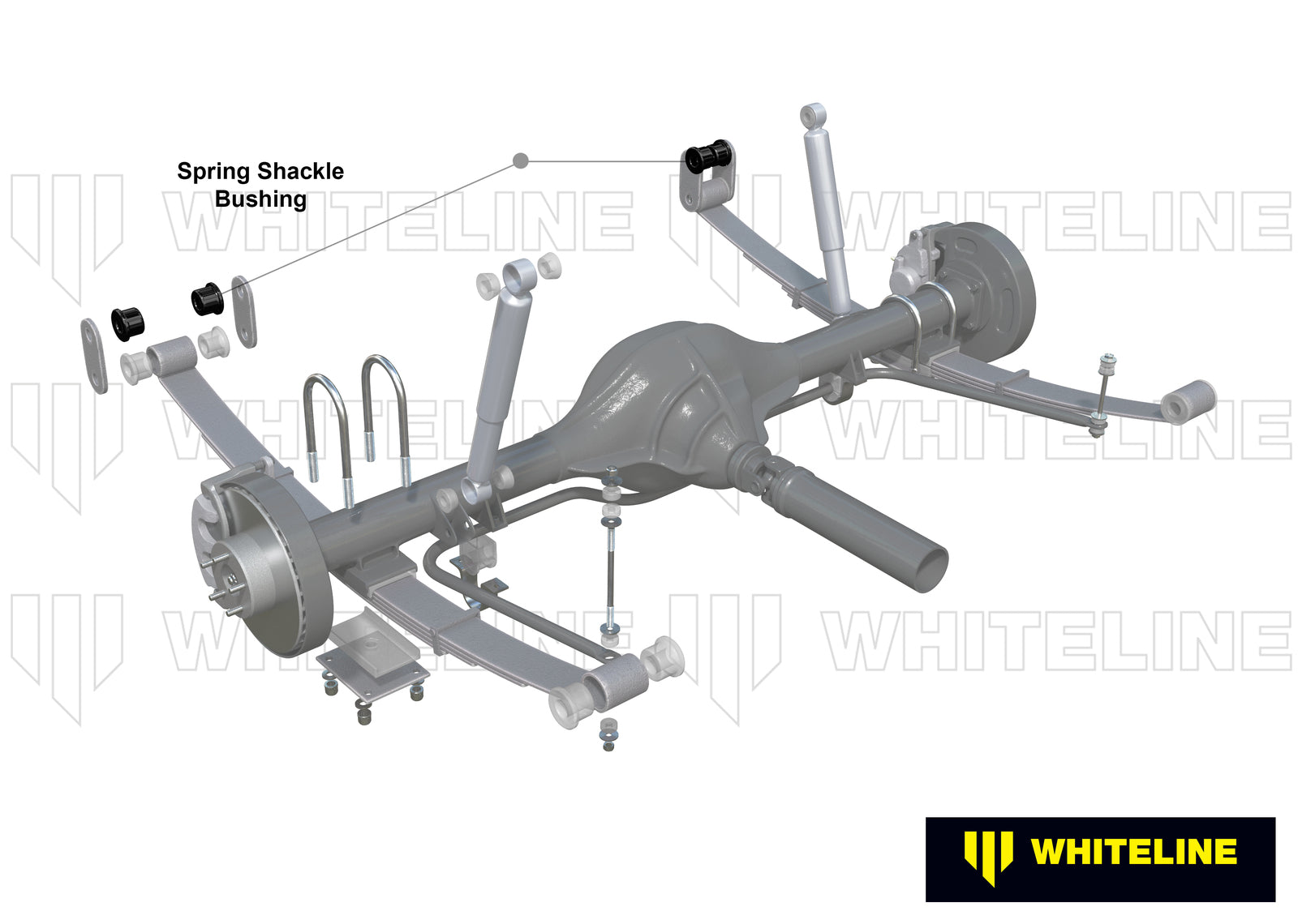Whiteline Rear Leaf Spring - Shackle Bushing Kit to Suit Mazda 808 FA3 and RX-3 | W71542