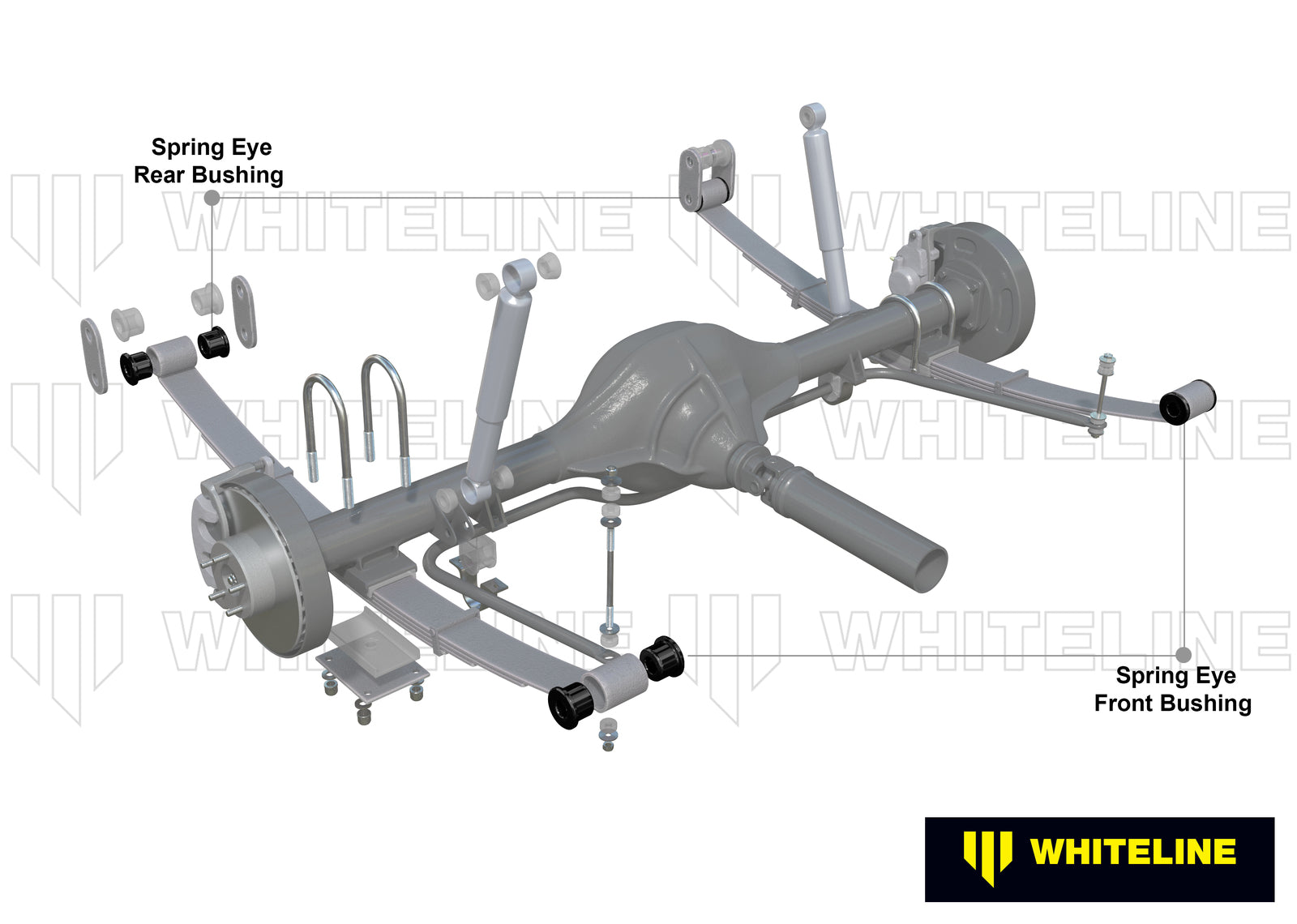 Whiteline Leaf Spring - Front and Rear Eye Bushing Kit to Suit Toyota Coaster and Dyna | W71687