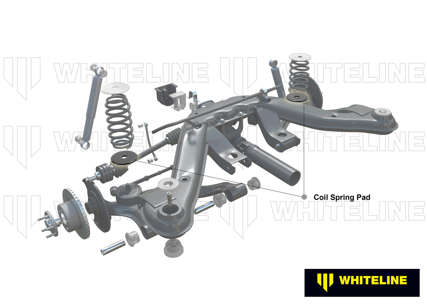 Whiteline Rear Coil Spring Pad - Lower Bushing Kit 12mm Ride Height to Suit BMW 3 Series, M3, Z4 E36