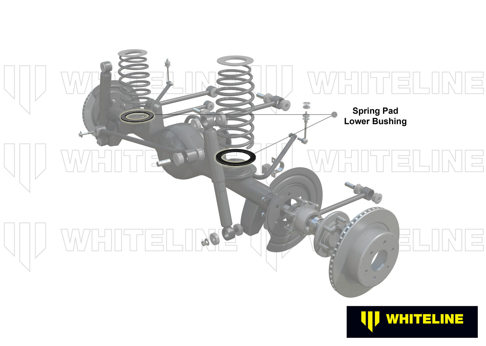 Whiteline Front Coil Spring Pad - Lower Bushing Kit to Suit Jeep Gladiator JT and Wrangler JL | W734
