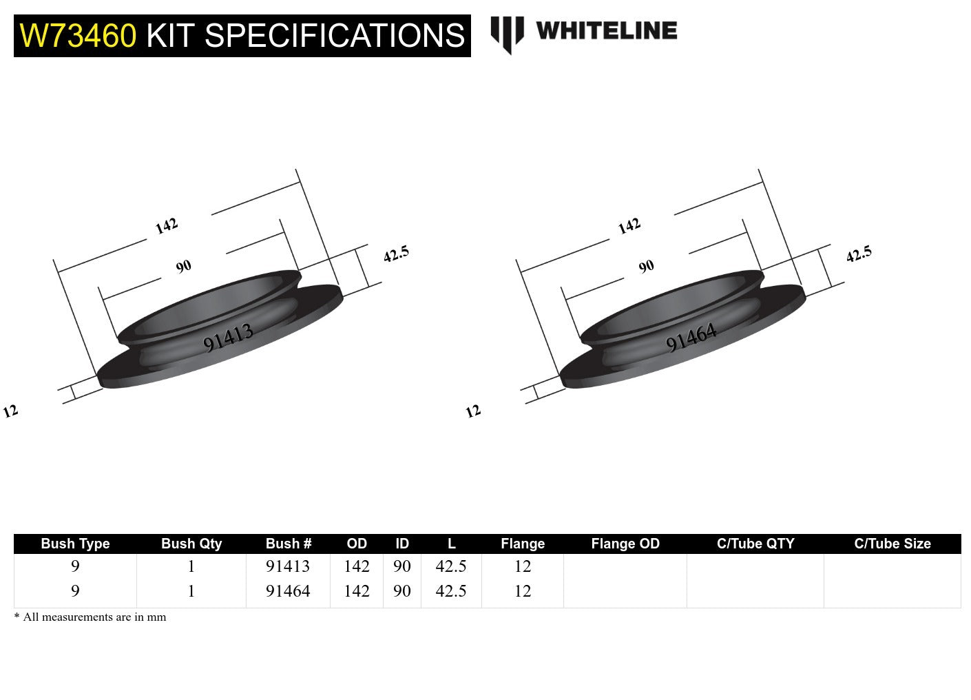 Whiteline Front Coil Spring Pad - Lower Bushing Kit to Suit Jeep Gladiator JT and Wrangler JL | W734