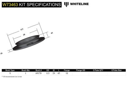 Whiteline Rear Coil Spring Pad - Upper Bushing Kit to Suit Jeep Wrangler JL | W73463