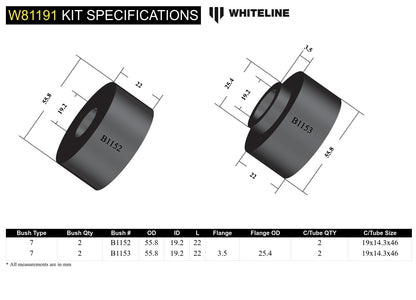 Whiteline Front Strut Rod - To Chassis Bushing Kit to Suit Mitsubishi Galant and Sigma | W81191