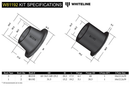 Whiteline Rear Panhard Rod - Bushing Kit to Suit Toyota Corolla, Celica and Cressida | W81192