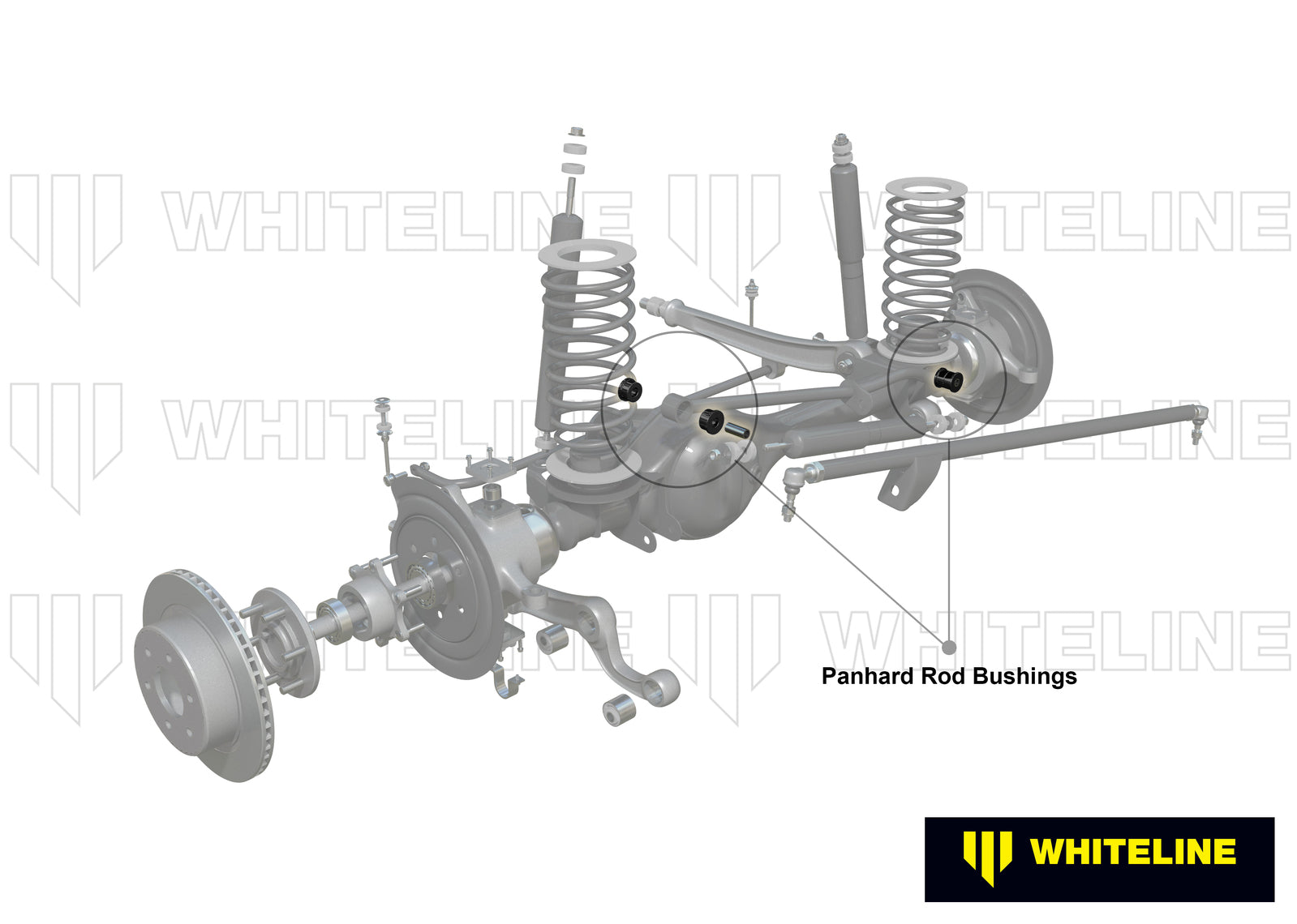 Whiteline Panhard Rod - Bushing Kit to Suit Nissan Navara D23, Patrol GQ, GU Y60, Y61 | W81430