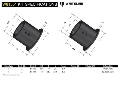 Whiteline Rear Panhard Rod - Bushing Kit to Suit Mazda 1200, 1300 and RX-2 | W81551