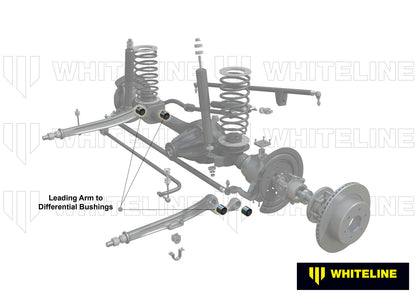 Whiteline Front Leading Arm - To Differential Bushing Kit Offset to Suit Land Rover Defender, Discov
