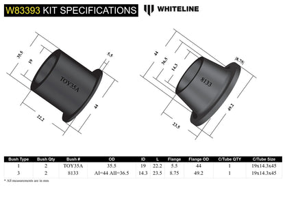 Whiteline Panhard Rod - Bushing Kit to Suit Toyota Land Cruiser Bundera and 70 Series | W83393