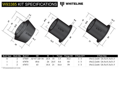 Whiteline Front Differential Mount - Bushing Kit to Suit Toyota Prado 120 Series and 4Runner GRN210