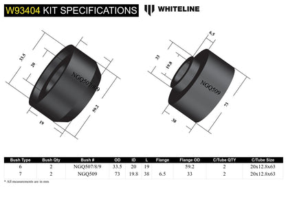Whiteline Body Mount - Bushing Kit to Suit Nissan Patrol GQ, GU and Ford Maverick DA | W93404