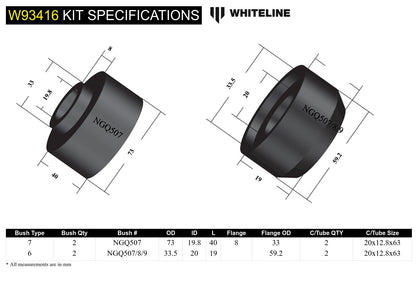 Whiteline Front Body Mount - Bushing Kit to Suit Nissan Patrol GQ, GU and Ford Maverick DA | W93416