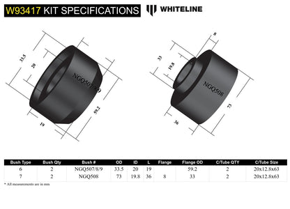 Whiteline Front Body Mount - Bushing Kit-Cab Front to Suit Nissan Patrol GQ, GU and Ford Maverick DA