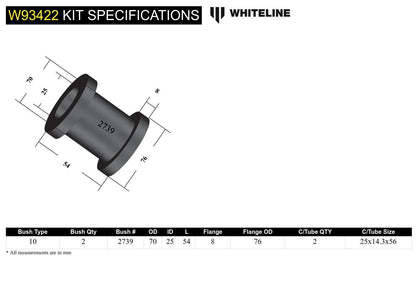 Whiteline Rear Differential Mount - Front Bushing Kit to Suit Mitsubishi Pajero NM-NX | W93422
