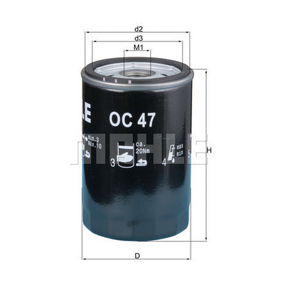 Audi BMW Porsche VW Oil Filter - Mahle OC47OF