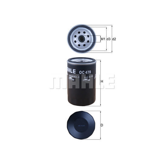 Saab Engine Oil Filter - Mahle OC479