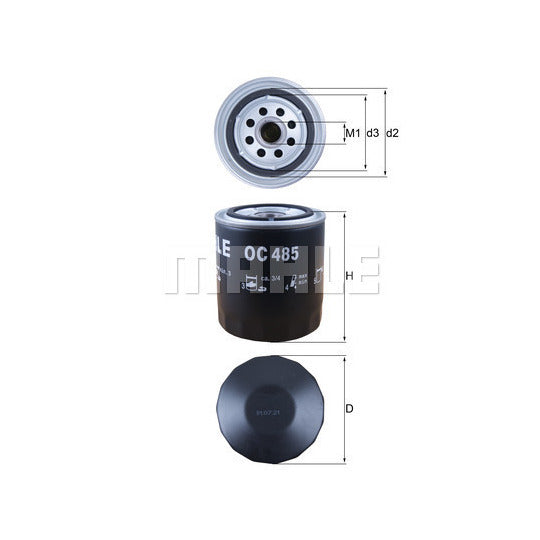 Audi VW Engine Oil Filter - Mahle 078115561J