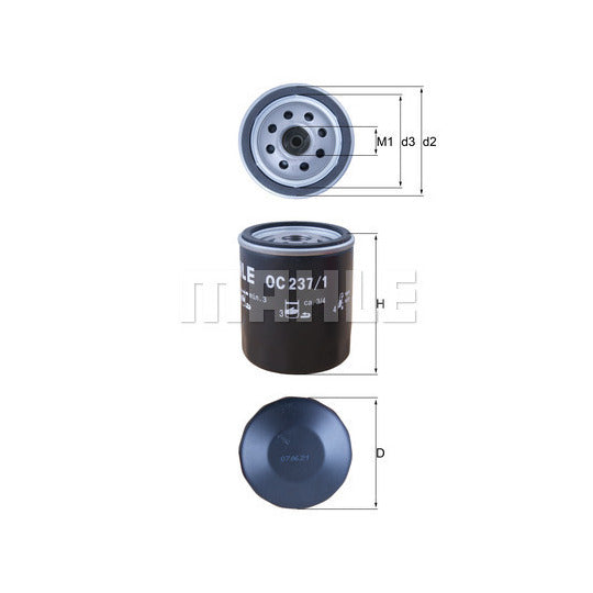 Land Rover Engine Oil Filter - Mahle OC2371