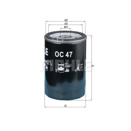 Audi BMW Porsche VW Oil Filter - Mahle OC47OF
