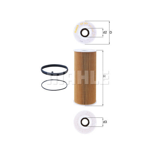 Audi Porsche VW Engine Oil Filter - Mahle OX381D