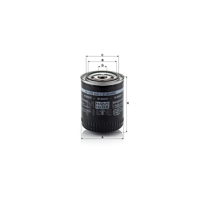 Audi VW Oil Filter - Mann 078115561J