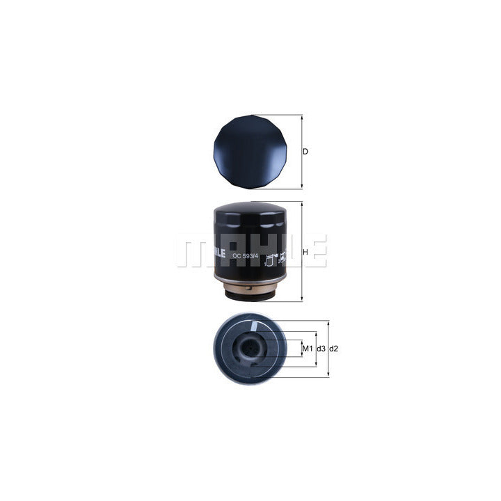 Audi VW Engine Oil Filter - Mahle OC593/4