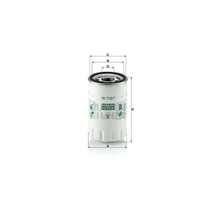 Jaguar Engine Oil Filter - Mann W719/7