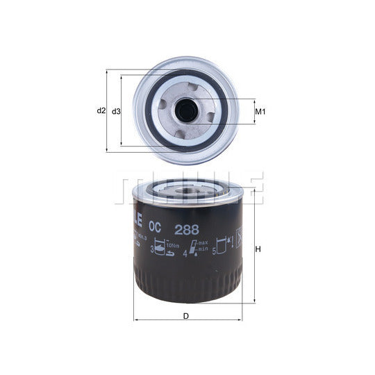 Land Rover Engine Oil Filter - Mahle OC288
