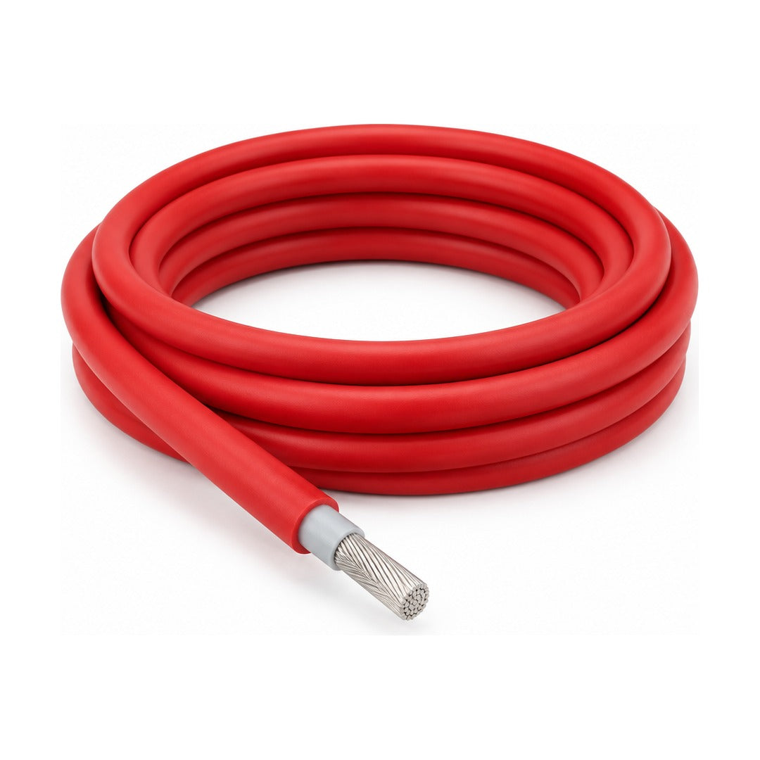 10mm2 Red DC Battery Cable - Double Insulated Tinned Copper (Per Metre)