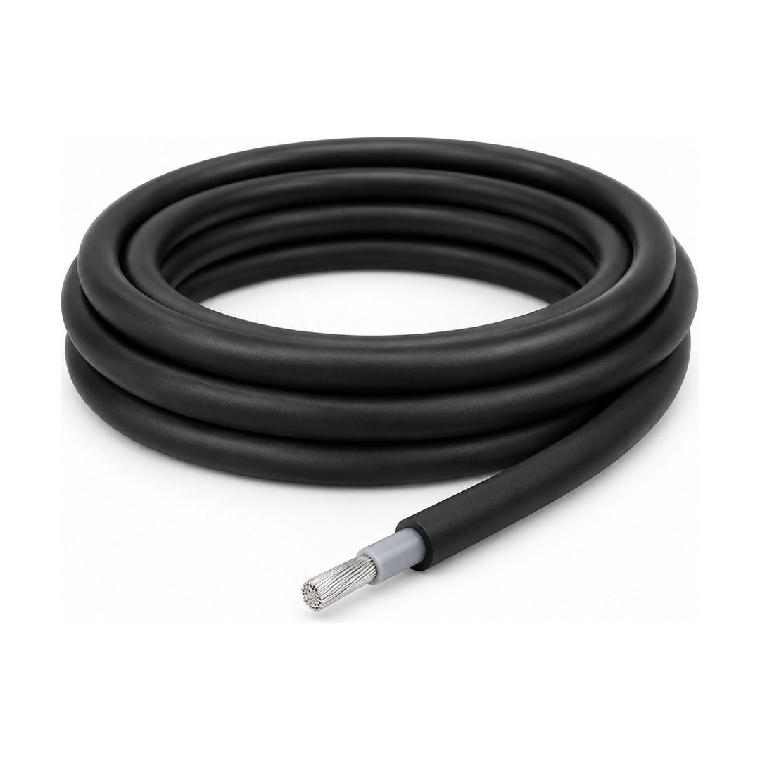 16mm2 Black DC Battery Cable - Double Insulated Tinned Copper (Per Metre)