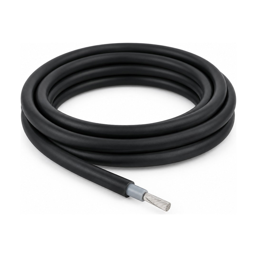 6mm2 Black DC Battery Cable - Double Insulated Tinned Copper (Per Metre)