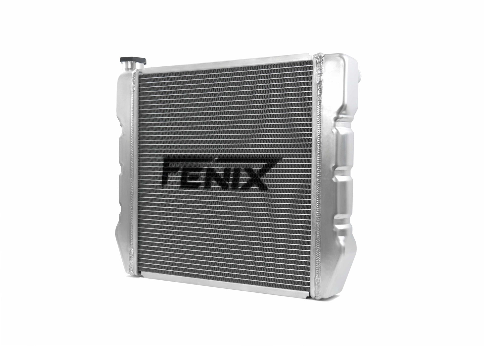 Universal Stock Car Radiator - Top Outlet Pipe Left / Bottom Outlet Pipe Right [Pressed Tank]