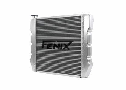 Universal Stock Car Radiator - Top Outlet Pipe Left / Bottom Outlet Pipe Right [Pressed Tank]
