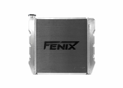 Universal Stock Car Radiator - Top Outlet Pipe Left / Bottom Outlet Pipe Right [Pressed Tank]