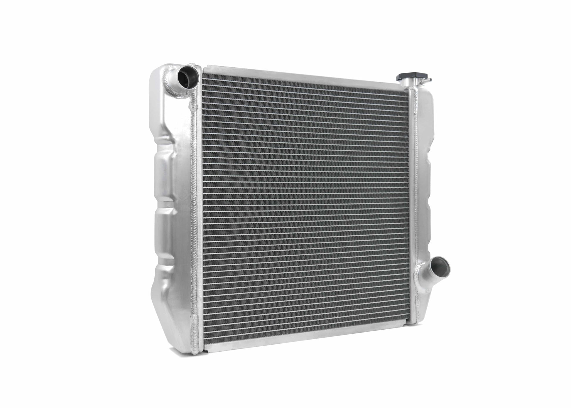 Universal Stock Car Radiator - Top Outlet Pipe Left / Bottom Outlet Pipe Right [Pressed Tank]