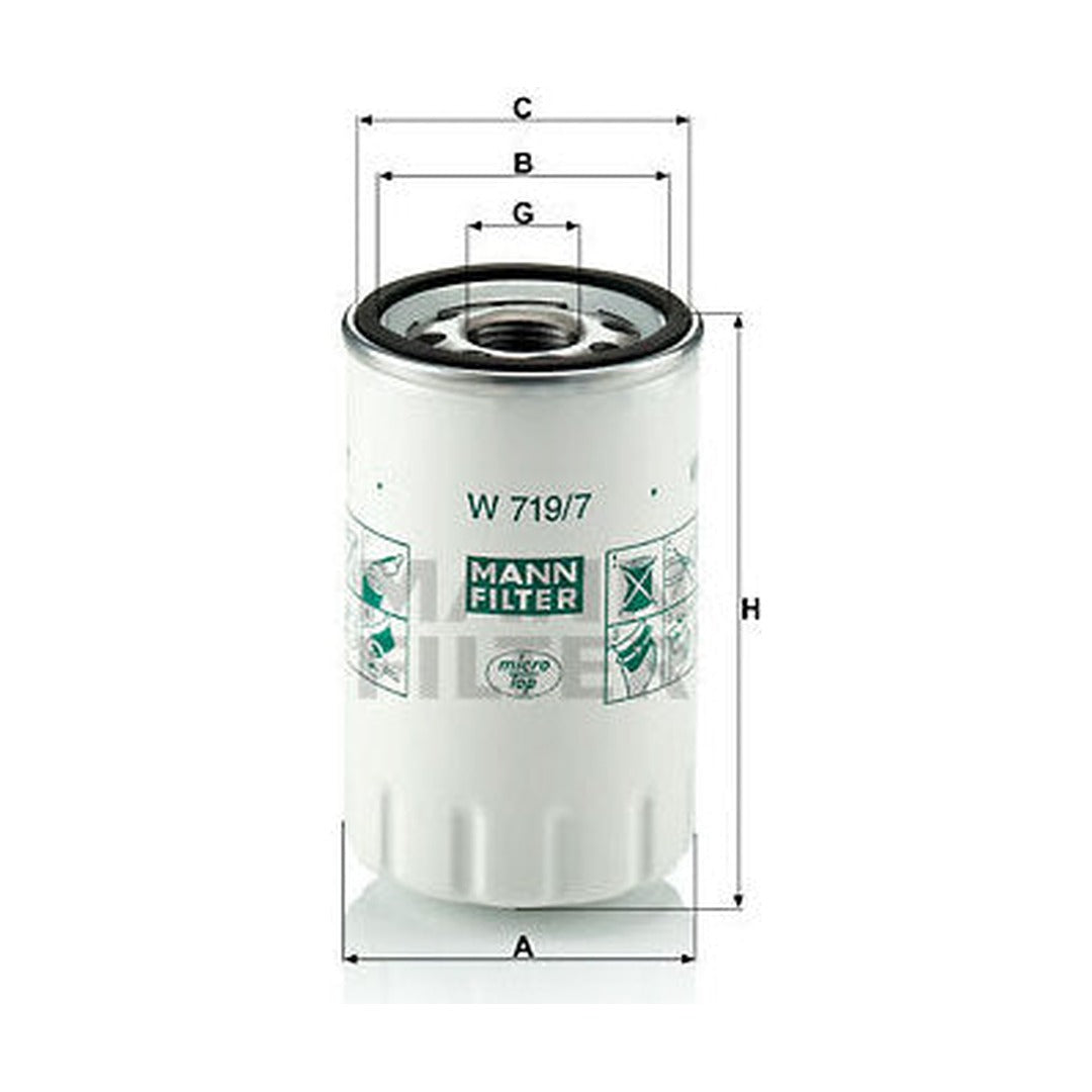Jaguar Engine Oil Filter - Mann W719/7