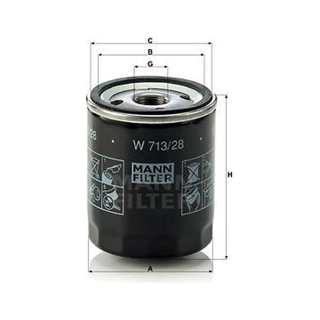 Land Rover Engine Oil Filter - Mann W713/28